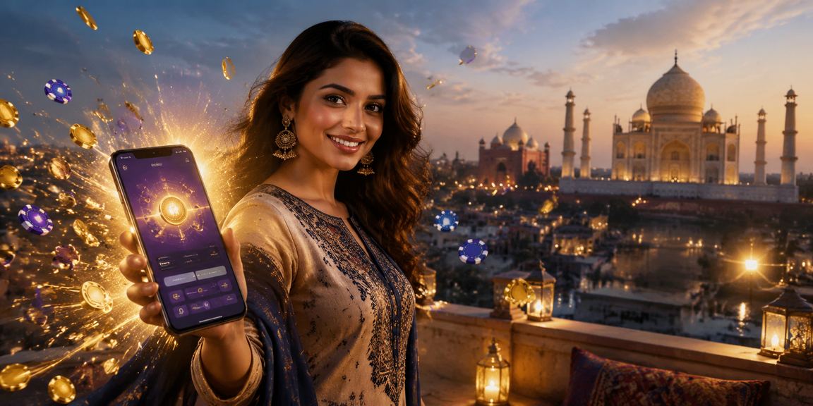 User in Agra making mobile sports bet payment near Taj Mahal