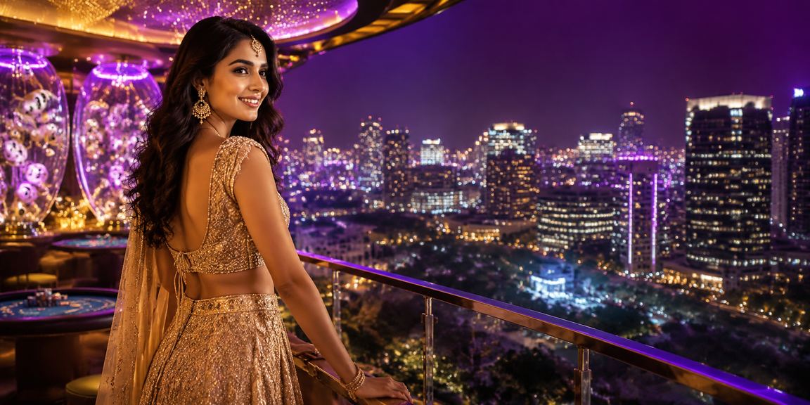 Indian festive lottery event showing traditional attire and game excitement